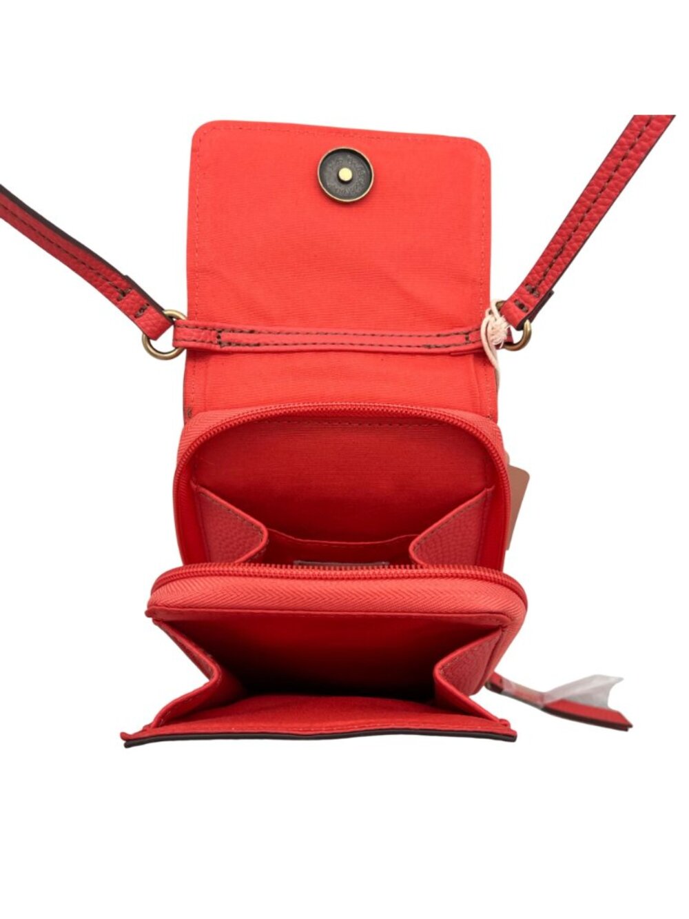 St. Johns Bay Crossbody Bag Adjustable Strap Dark Watermelon Pebbled Texture NEW - Picture 7 of 10